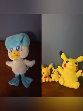 Brand NEW Lot Of 4 Pokémon Plush Pikachu Ducklett